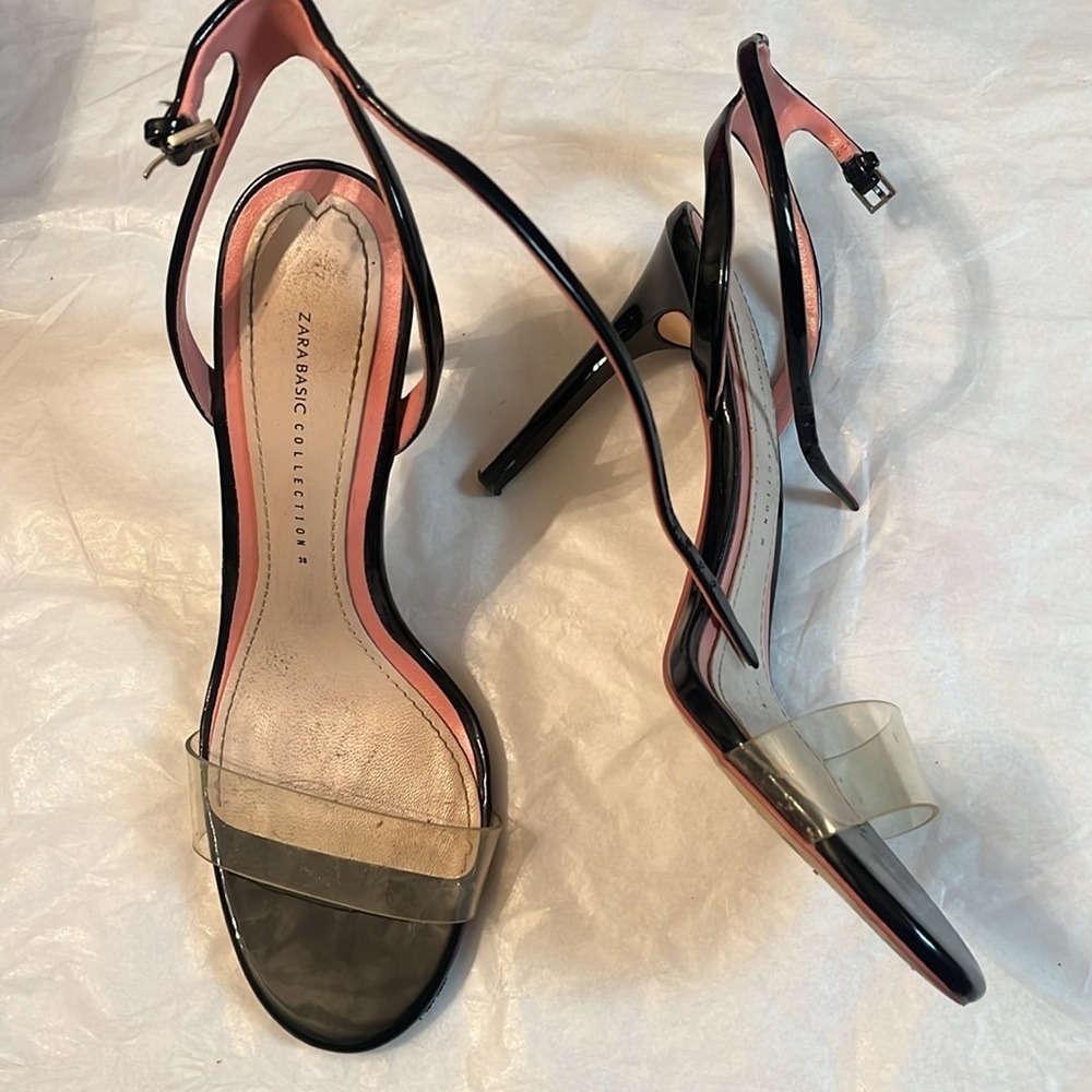 Zara Basic Collection Clear Strap Open Toe Heels … - image 5